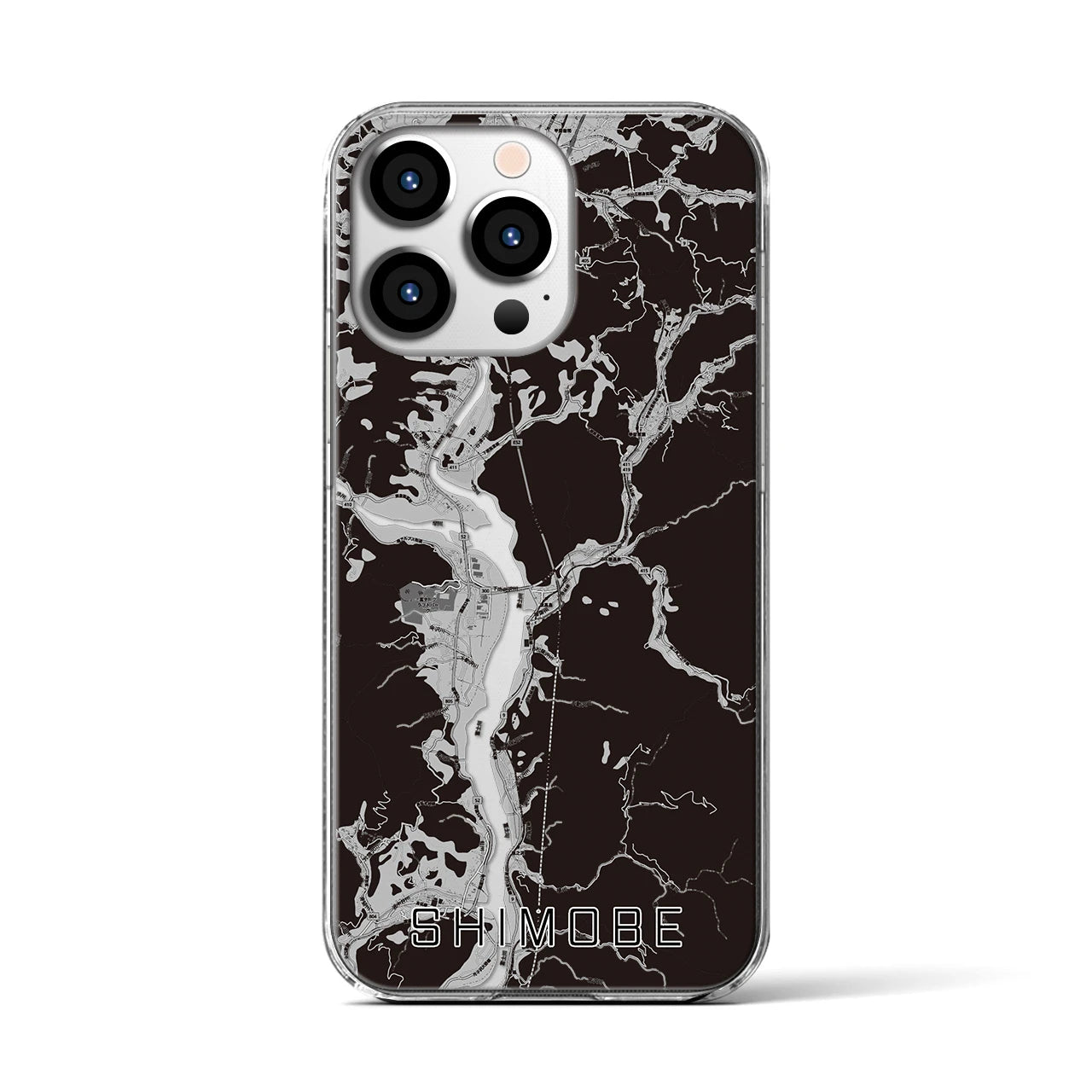 【下部(山梨県)】地図柄iPhoneケース(クリアタイプ)