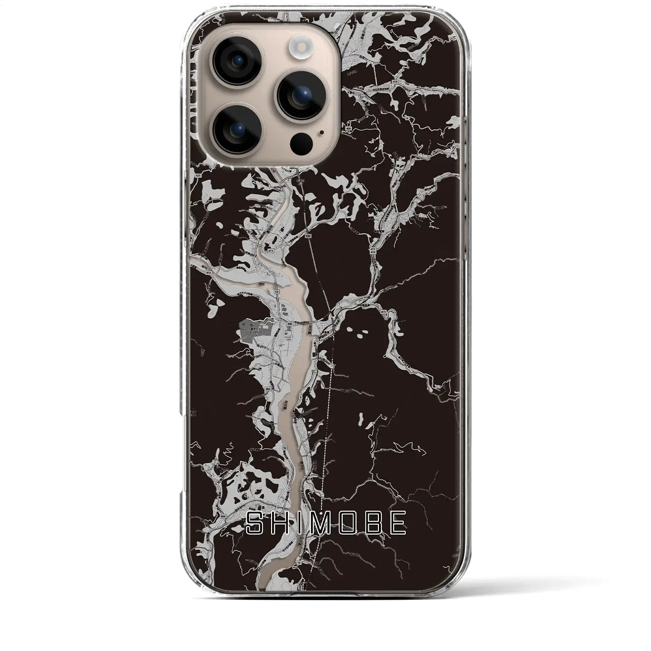 【下部(山梨県)】地図柄iPhoneケース(クリアタイプ)