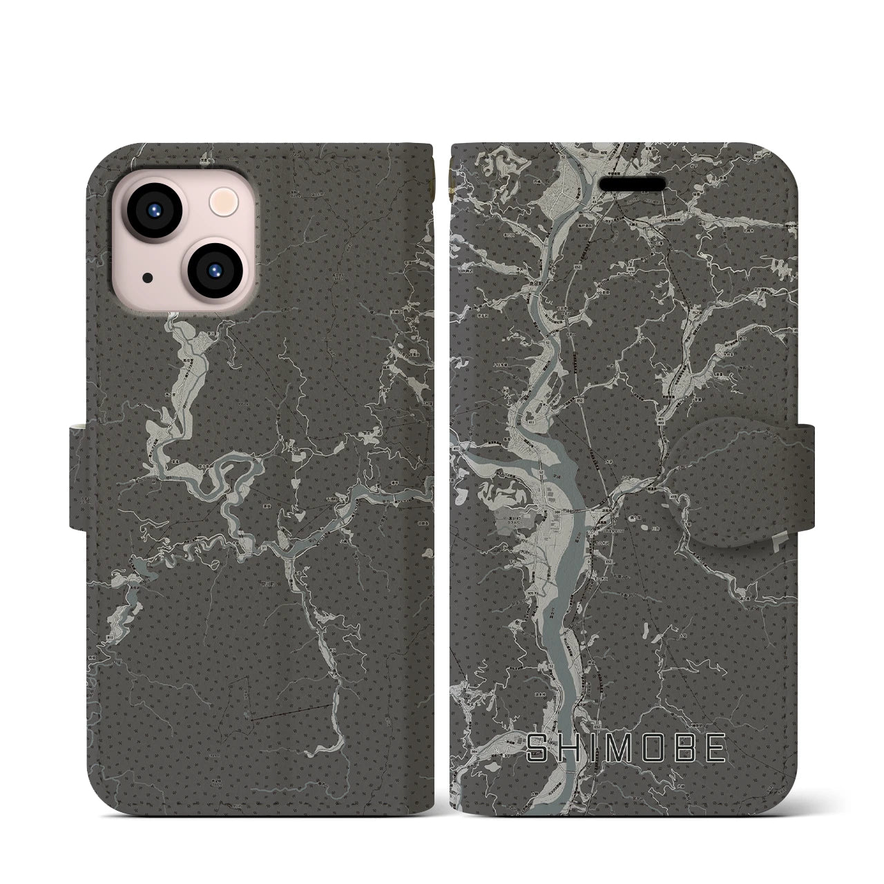 【下部(山梨県)】地図柄iPhoneケース(手帳タイプ)