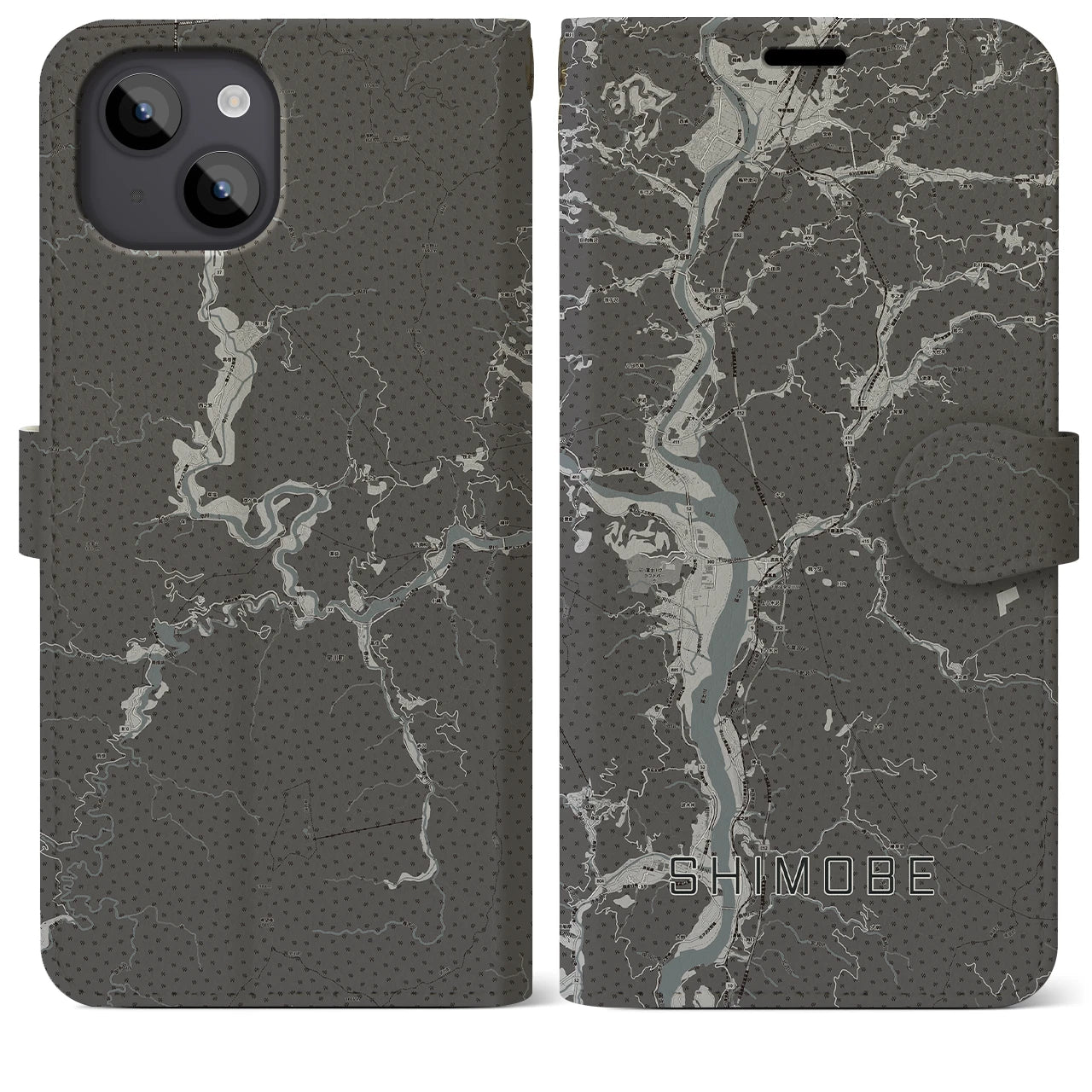 【下部(山梨県)】地図柄iPhoneケース(手帳タイプ)