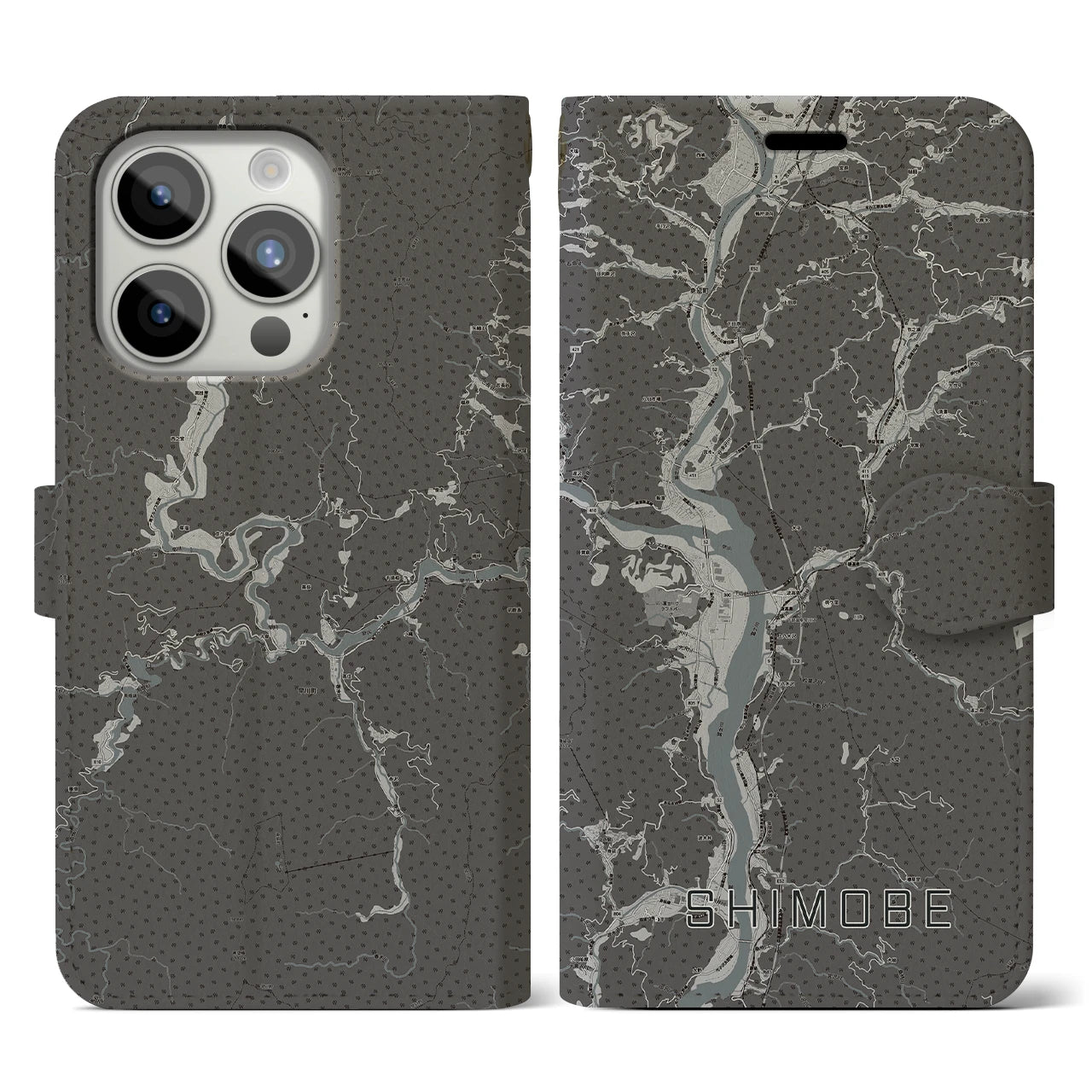 【下部(山梨県)】地図柄iPhoneケース(手帳タイプ)