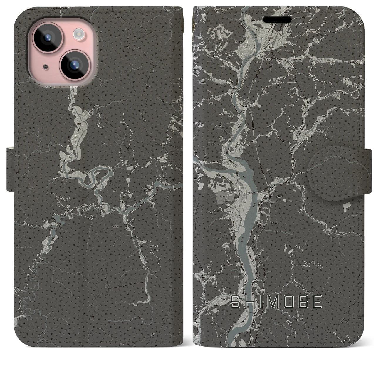 【下部(山梨県)】地図柄iPhoneケース(手帳タイプ)