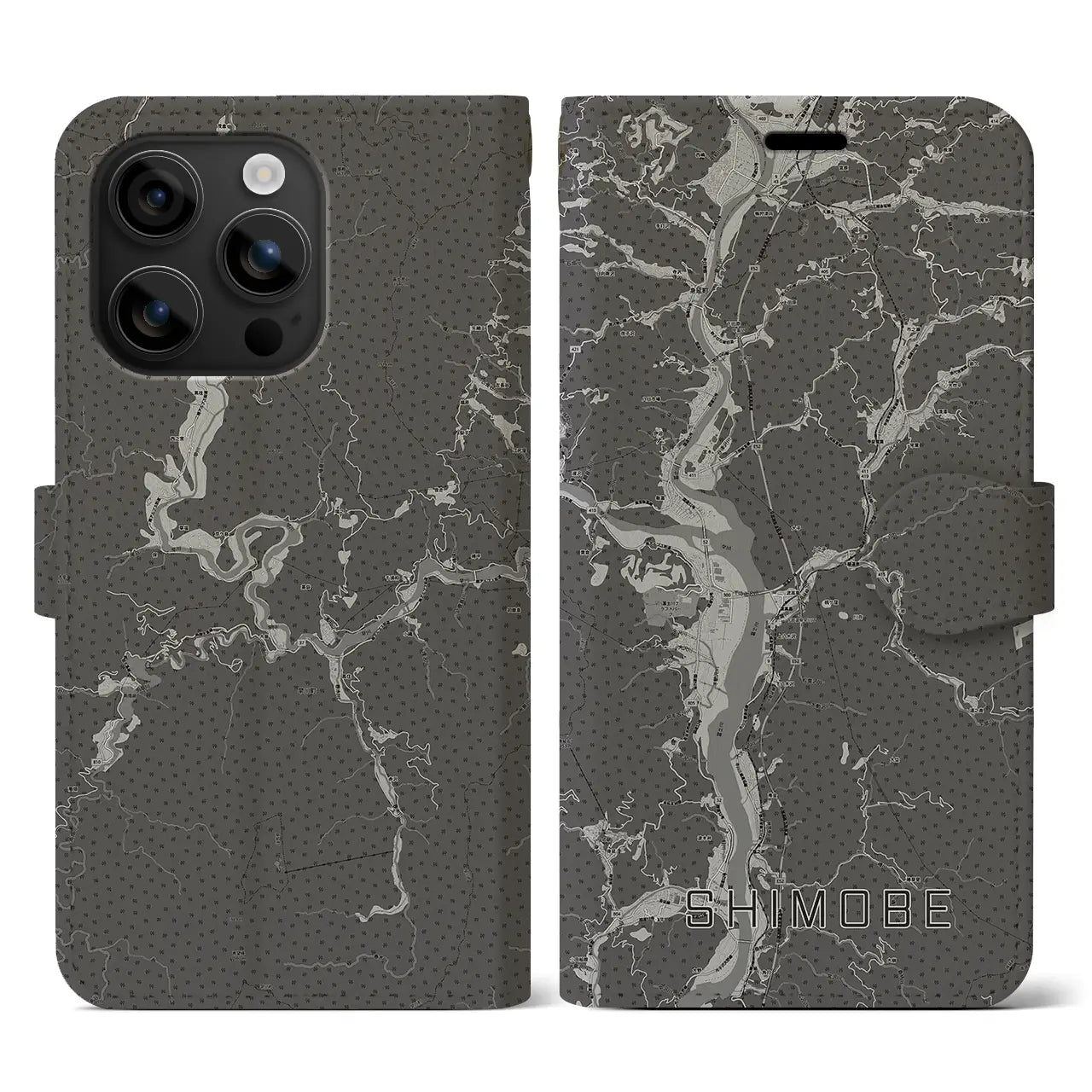 【下部(山梨県)】地図柄iPhoneケース(手帳タイプ)