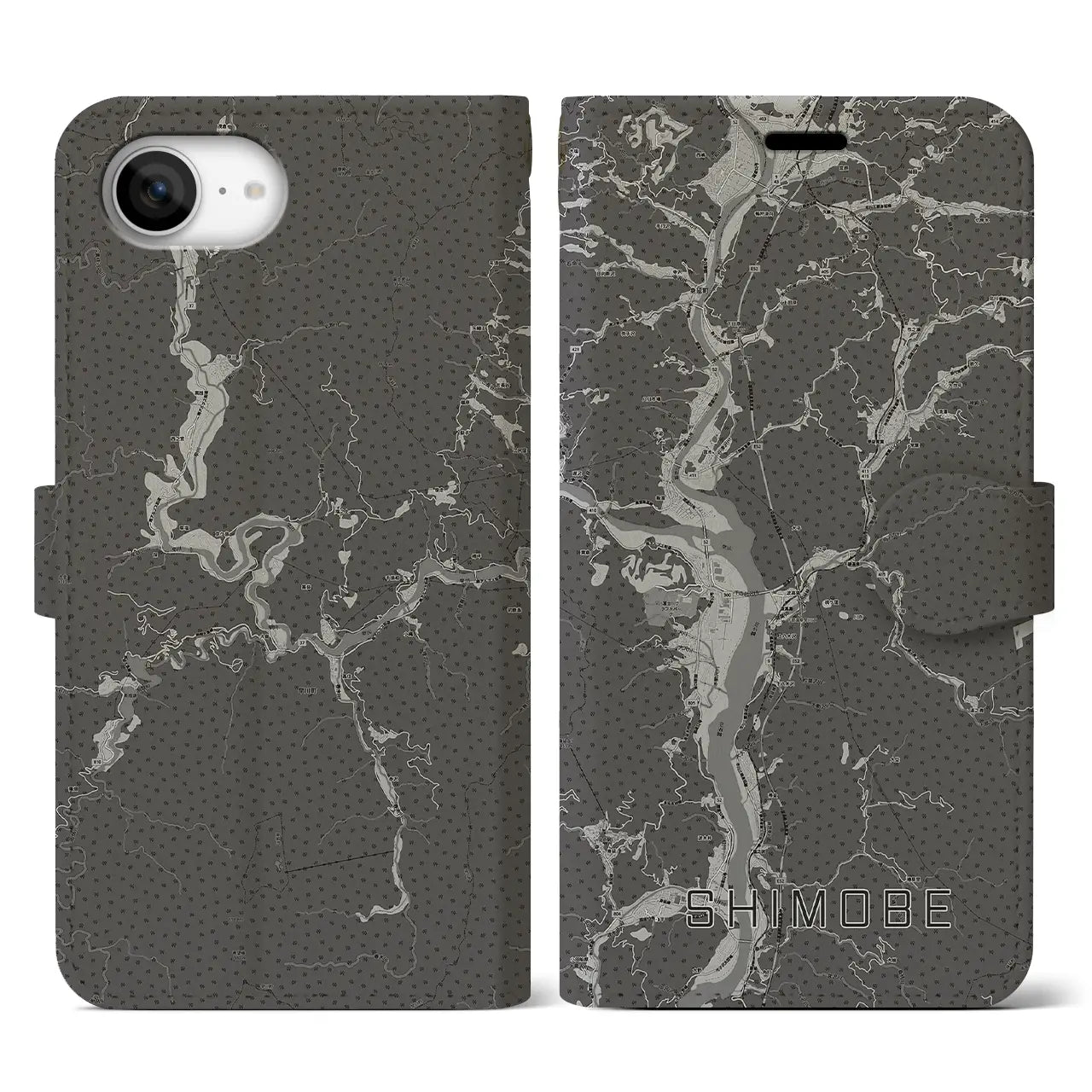 【下部(山梨県)】地図柄iPhoneケース(手帳タイプ)