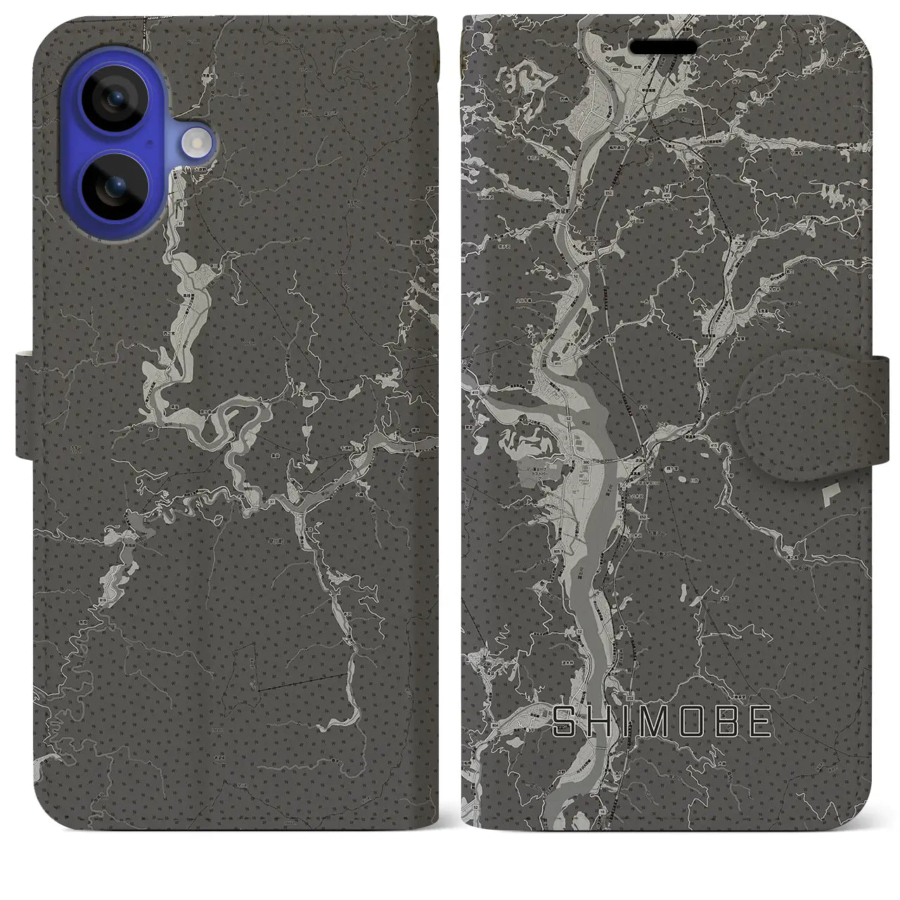 【下部(山梨県)】地図柄iPhoneケース(手帳タイプ)