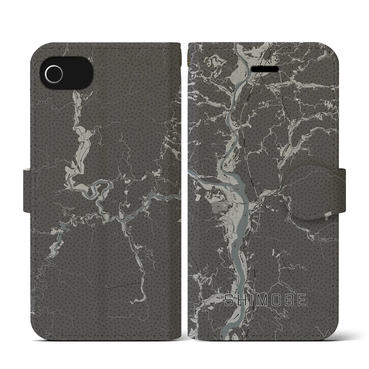 【下部(山梨県)】地図柄iPhoneケース(手帳タイプ)