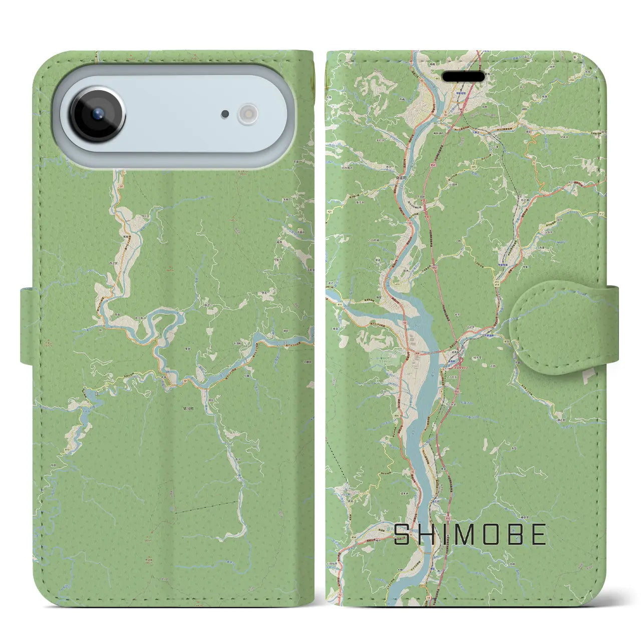 【下部(山梨県)】地図柄iPhoneケース(手帳タイプ)