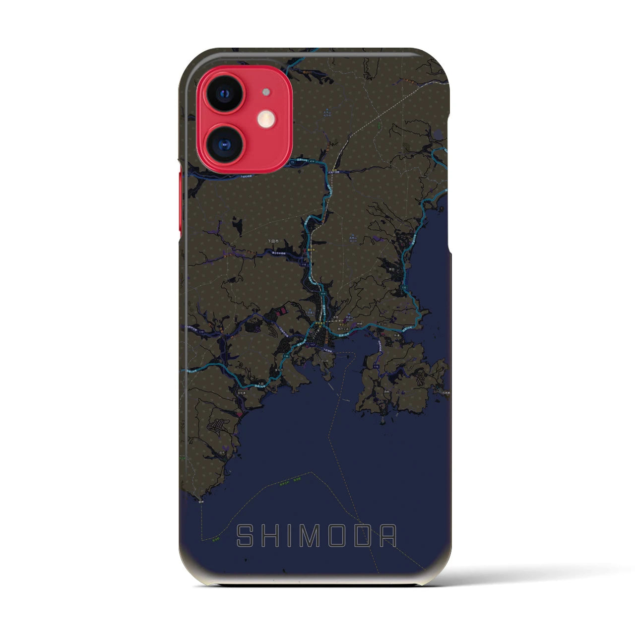 【下田(静岡県)】地図柄iPhoneケース(バックカバータイプ)