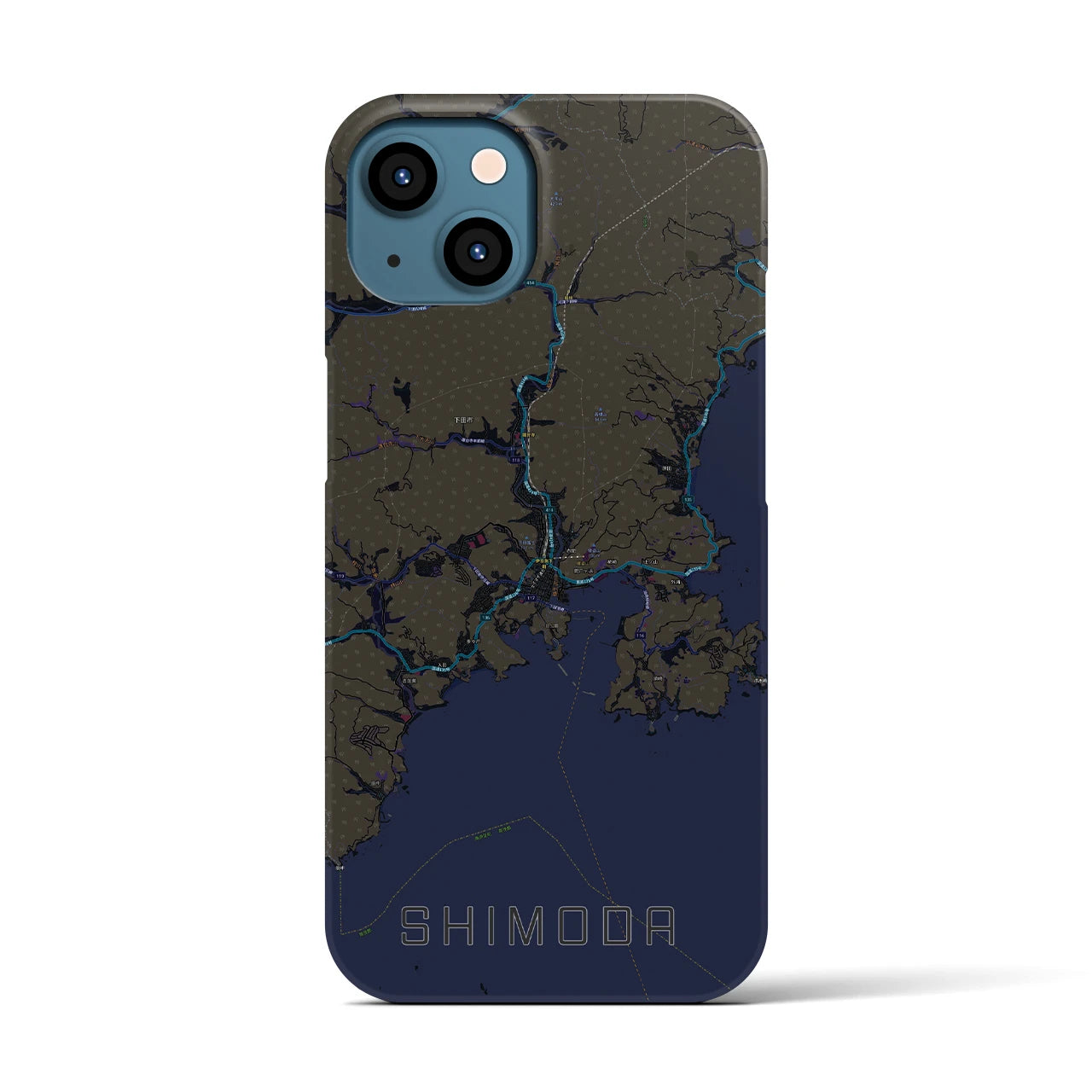 【下田(静岡県)】地図柄iPhoneケース(バックカバータイプ)