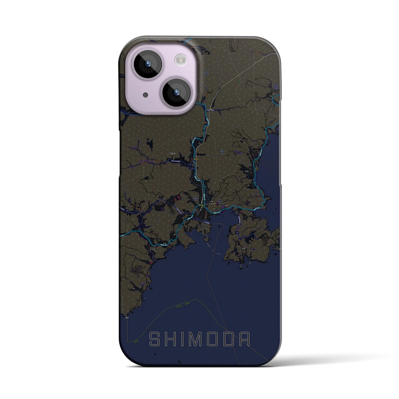 【下田(静岡県)】地図柄iPhoneケース(バックカバータイプ)
