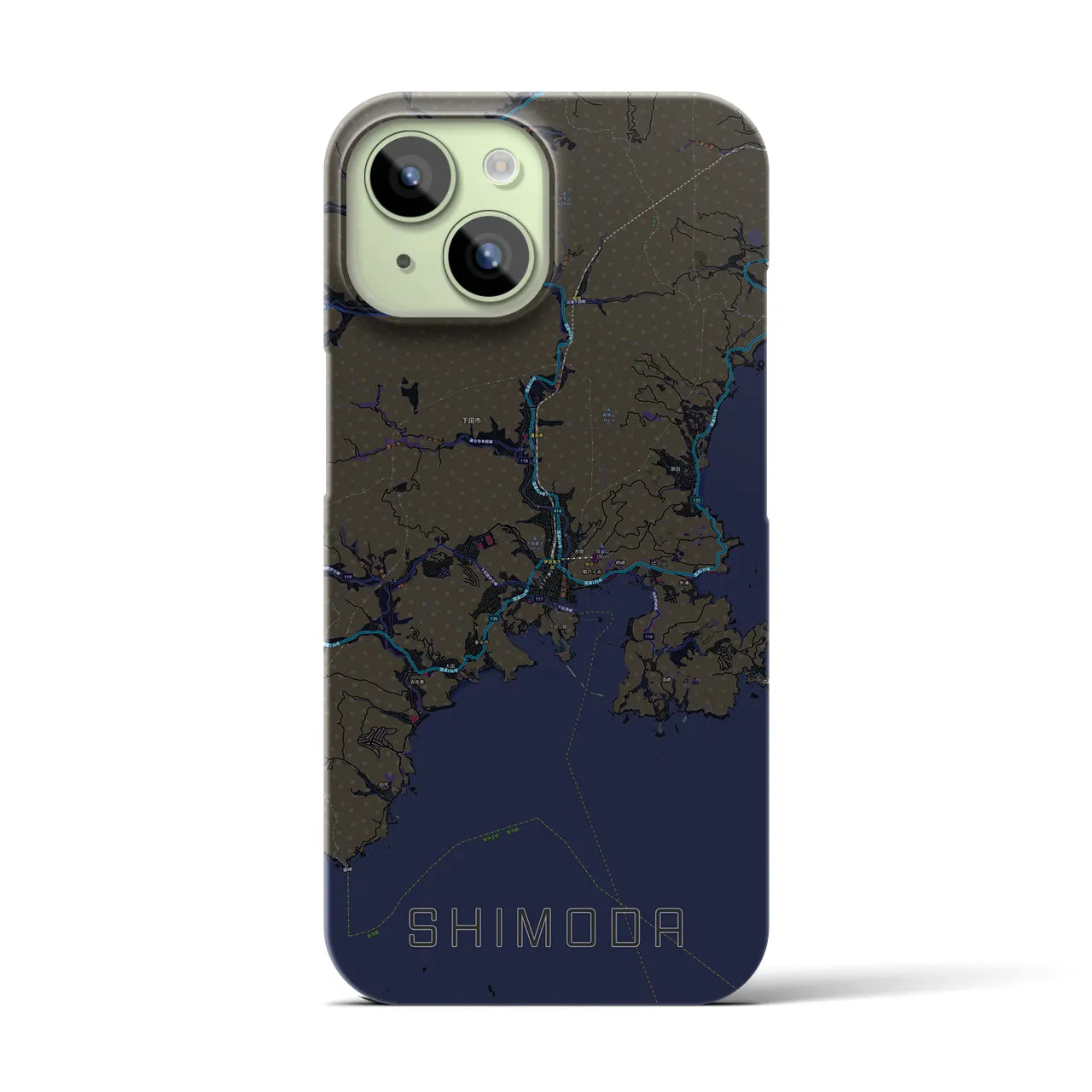 【下田(静岡県)】地図柄iPhoneケース(バックカバータイプ)
