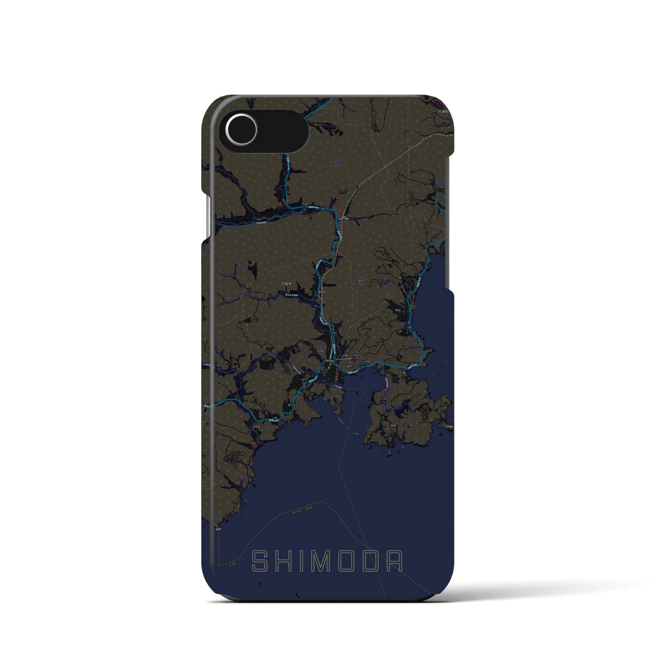 【下田(静岡県)】地図柄iPhoneケース(バックカバータイプ)