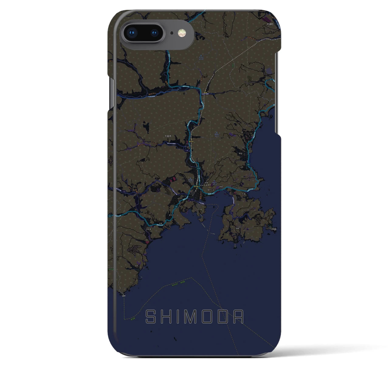 【下田(静岡県)】地図柄iPhoneケース(バックカバータイプ)