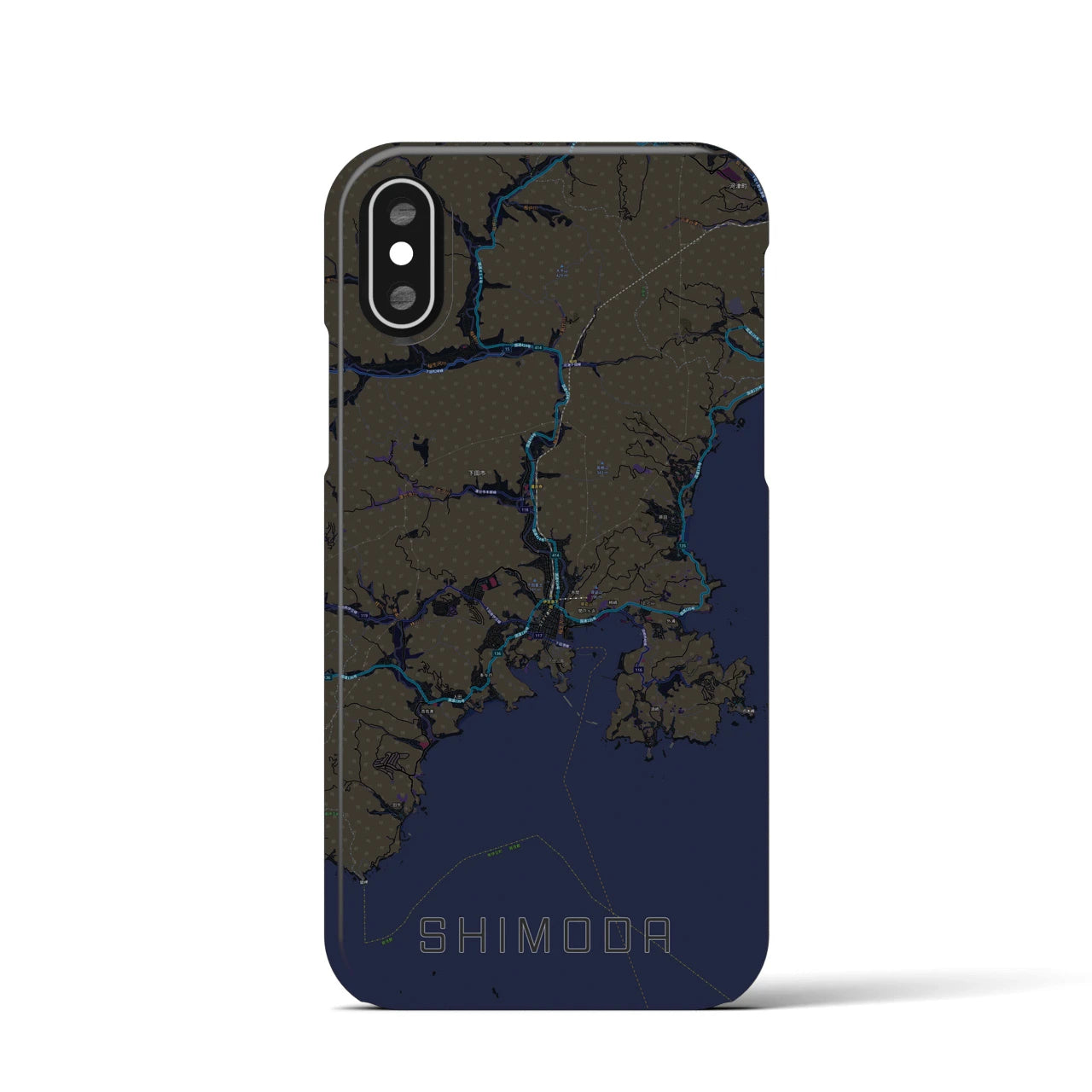 【下田(静岡県)】地図柄iPhoneケース(バックカバータイプ)