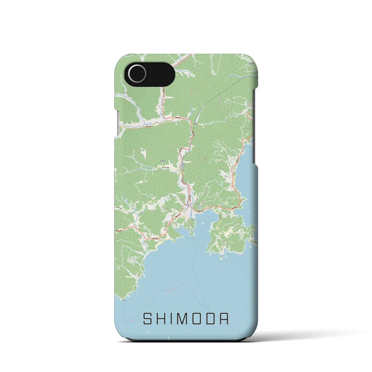 【下田(静岡県)】地図柄iPhoneケース(バックカバータイプ)