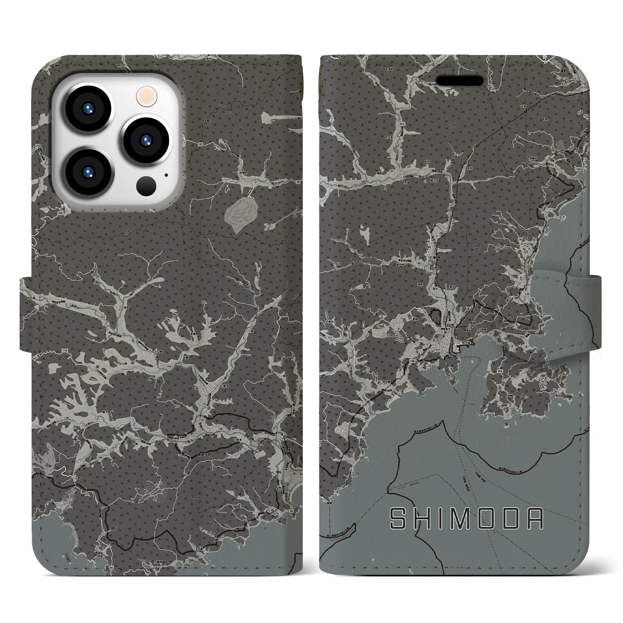 【下田(静岡県)】地図柄iPhoneケース(手帳タイプ)