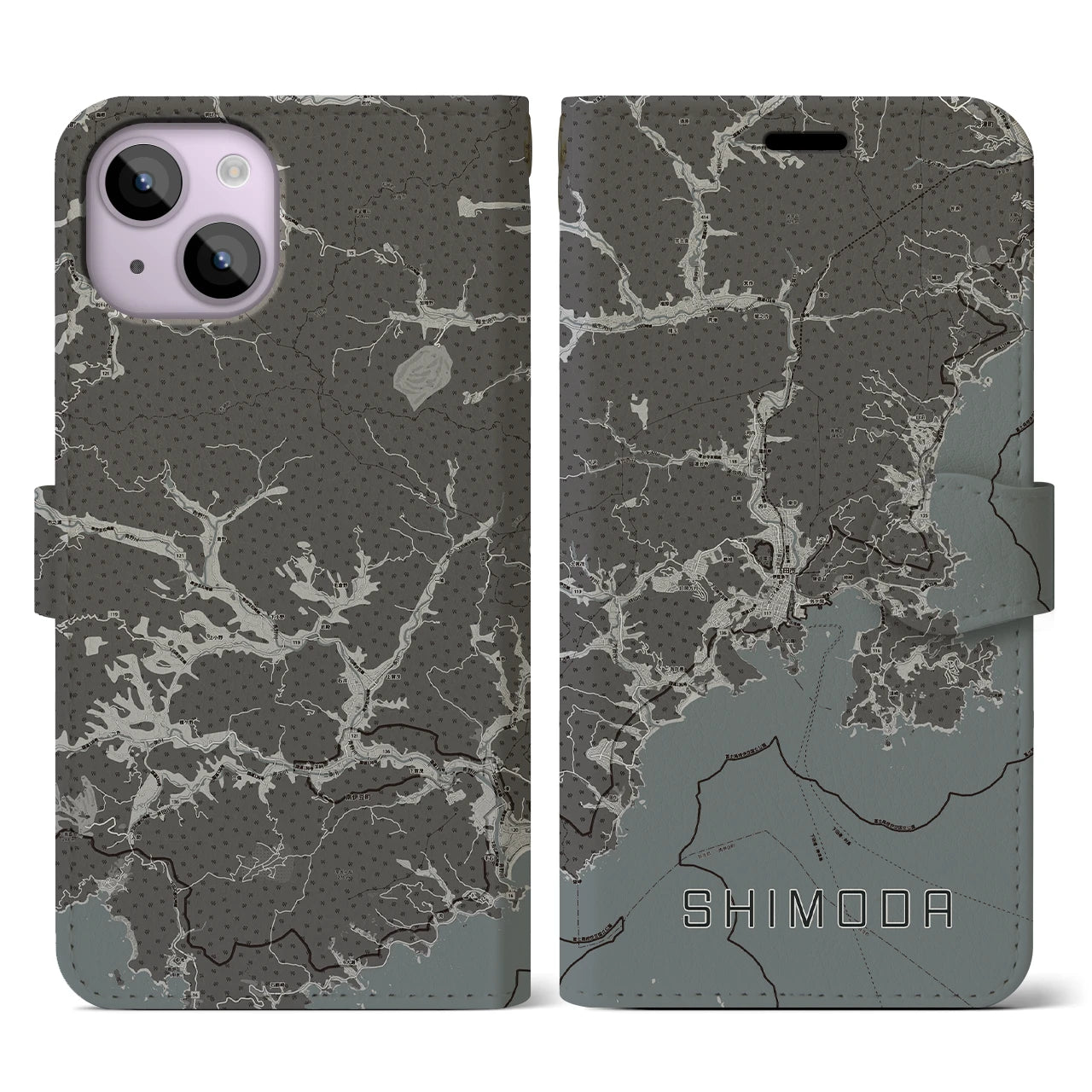 【下田(静岡県)】地図柄iPhoneケース(手帳タイプ)