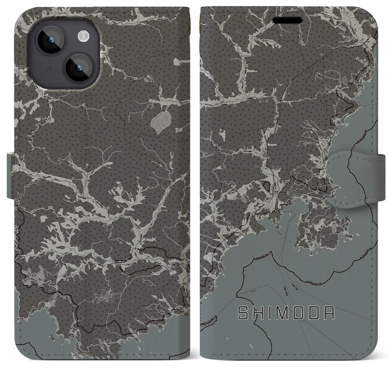 【下田(静岡県)】地図柄iPhoneケース(手帳タイプ)