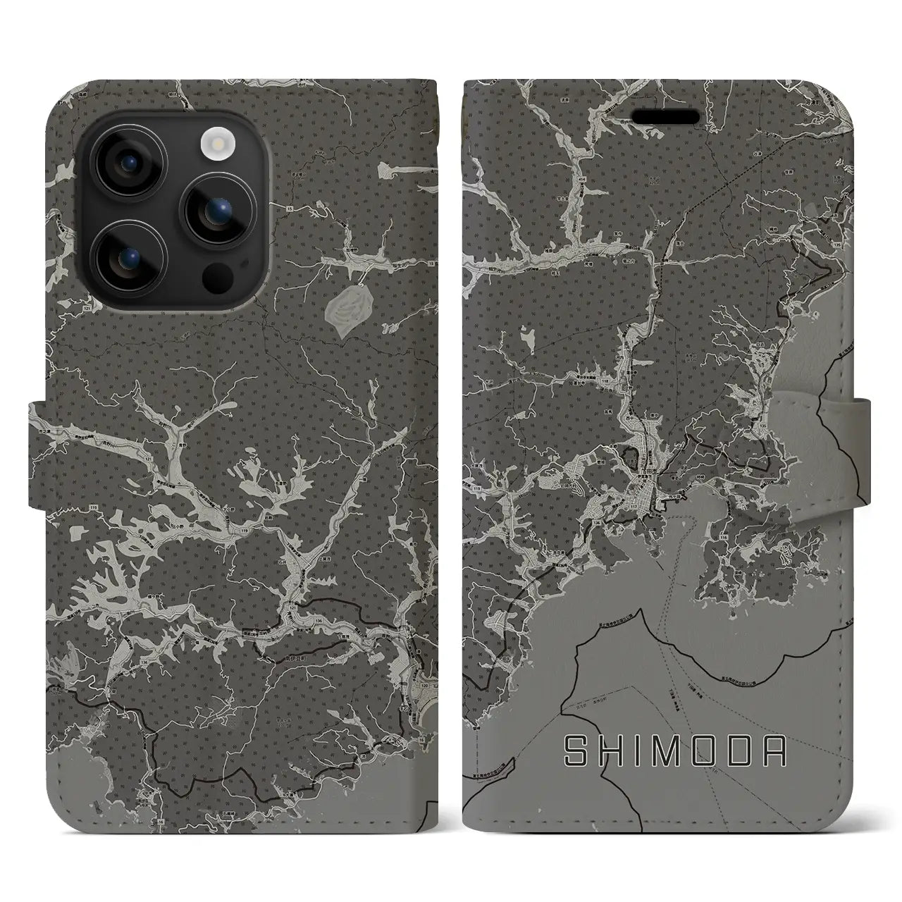 【下田(静岡県)】地図柄iPhoneケース(手帳タイプ)