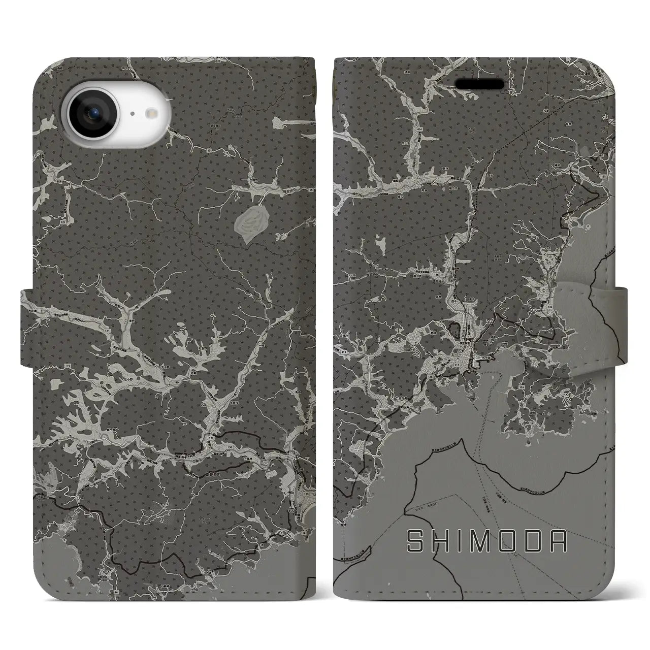 【下田(静岡県)】地図柄iPhoneケース(手帳タイプ)