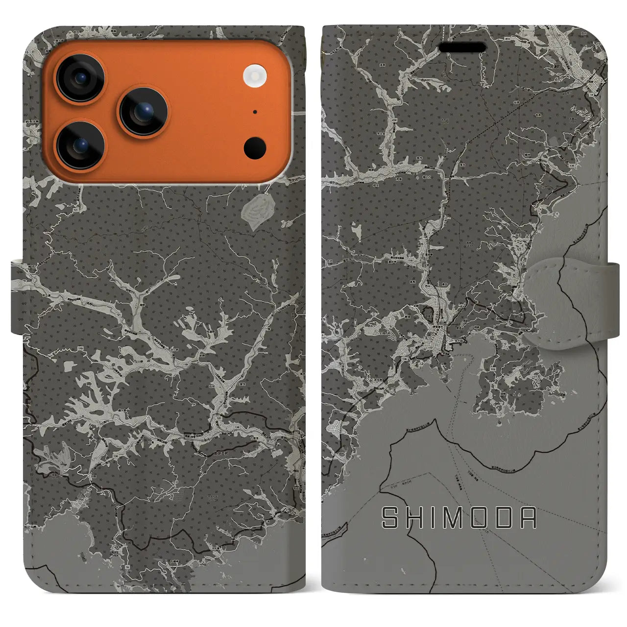 【下田(静岡県)】地図柄iPhoneケース(手帳タイプ)