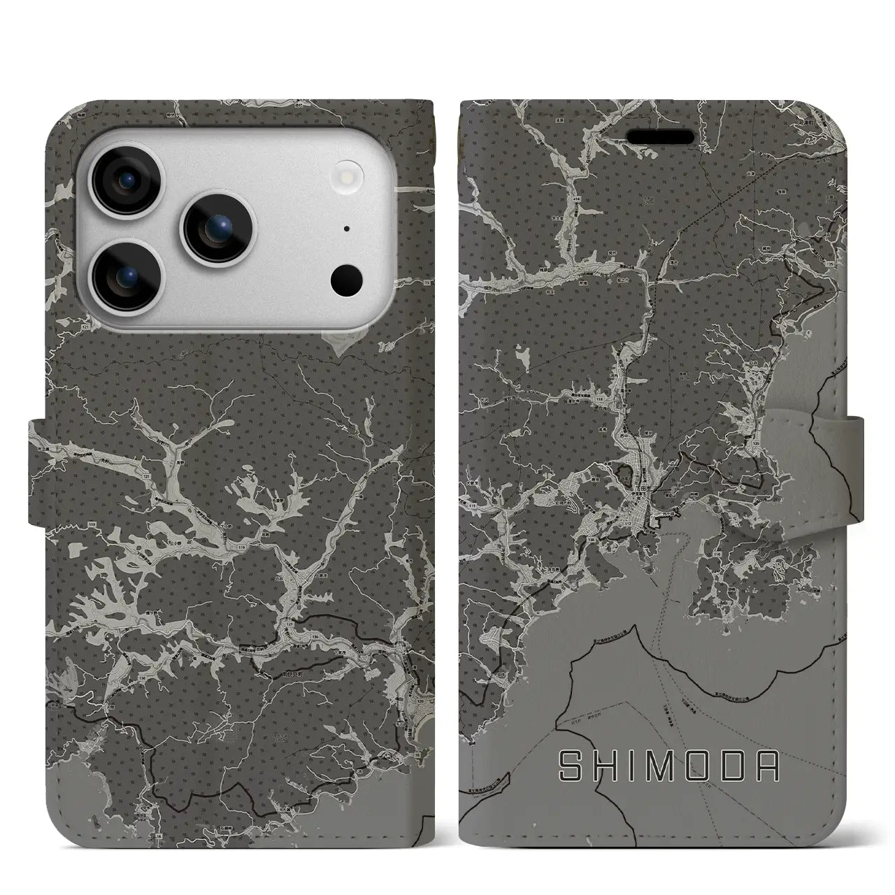 【下田(静岡県)】地図柄iPhoneケース(手帳タイプ)