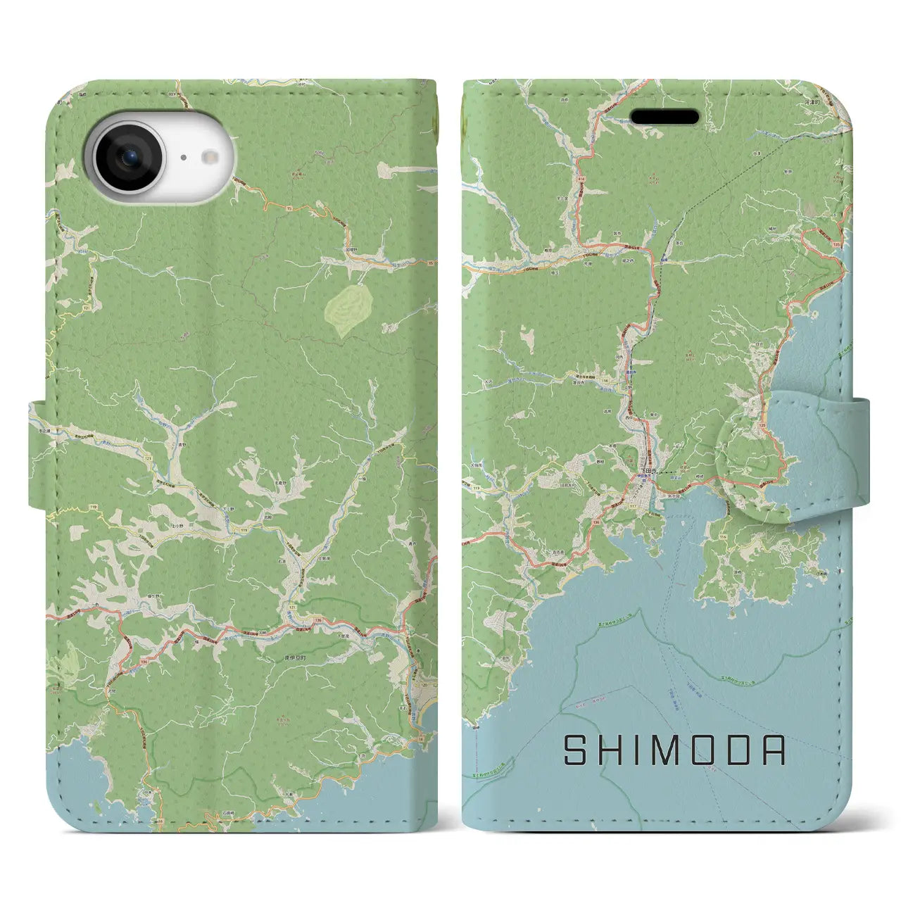 【下田(静岡県)】地図柄iPhoneケース(手帳タイプ)