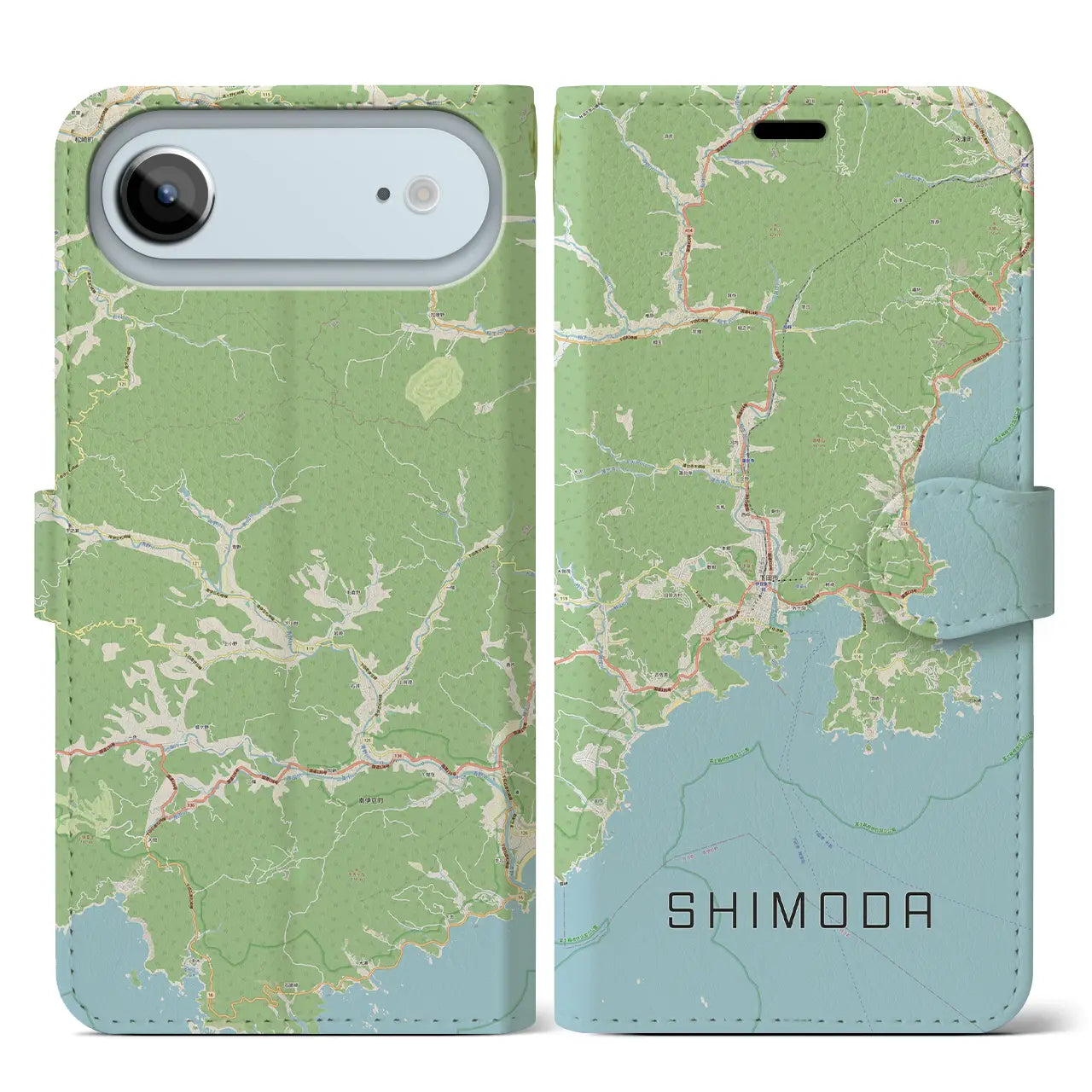 【下田(静岡県)】地図柄iPhoneケース(手帳タイプ)