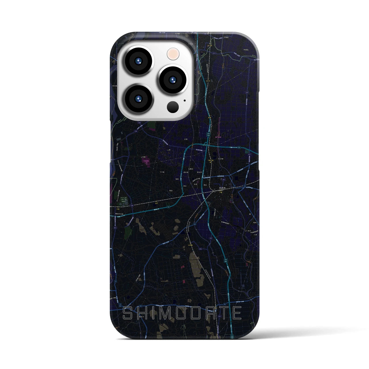 【下館(茨城県)】地図柄iPhoneケース(バックカバータイプ)