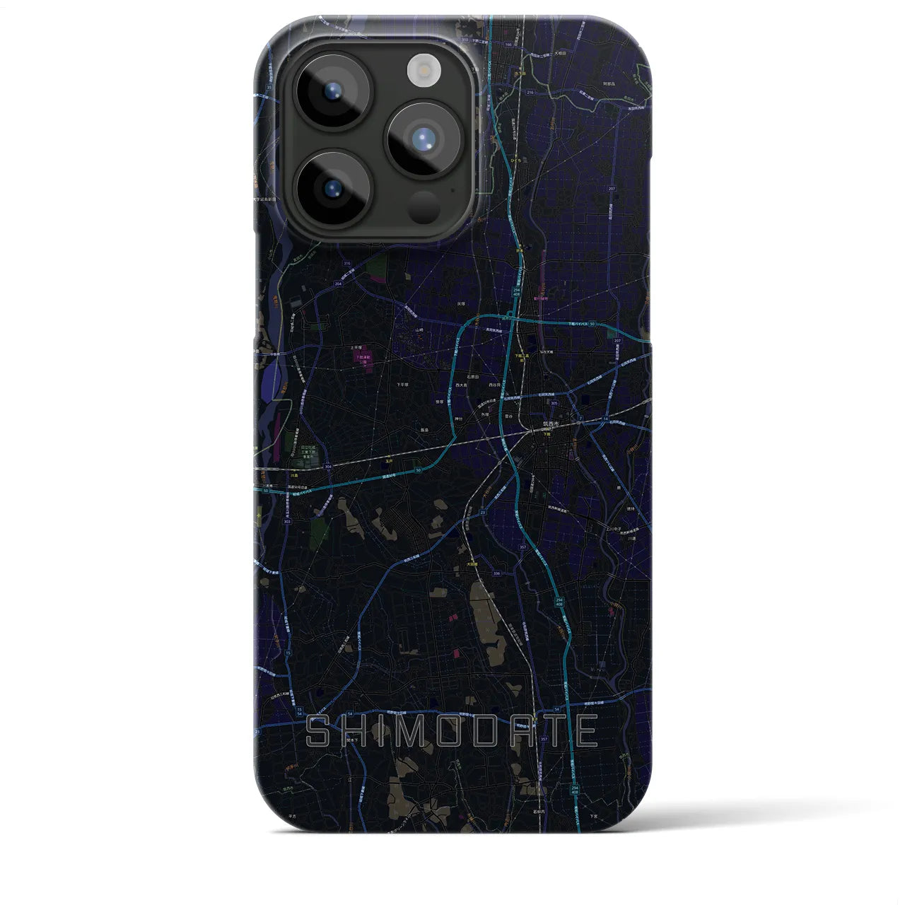 【下館(茨城県)】地図柄iPhoneケース(バックカバータイプ)