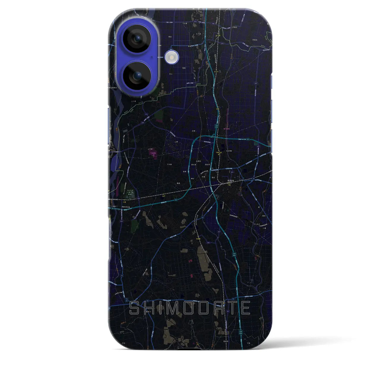 【下館(茨城県)】地図柄iPhoneケース(バックカバータイプ)