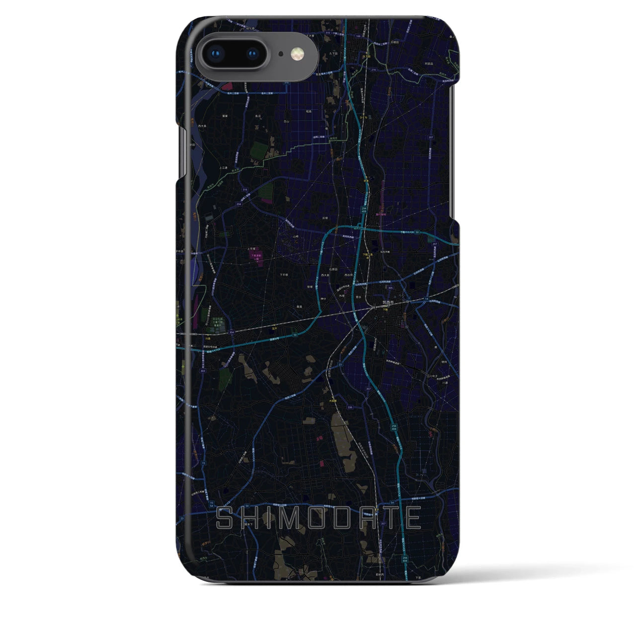 【下館(茨城県)】地図柄iPhoneケース(バックカバータイプ)