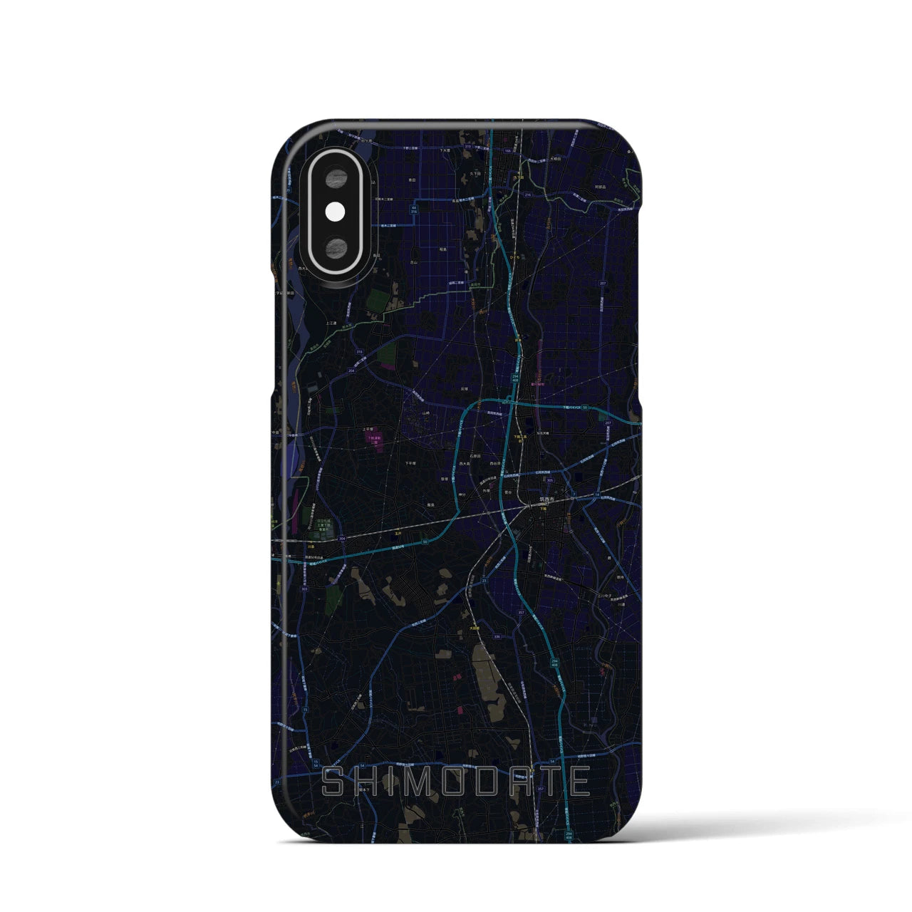 【下館(茨城県)】地図柄iPhoneケース(バックカバータイプ)