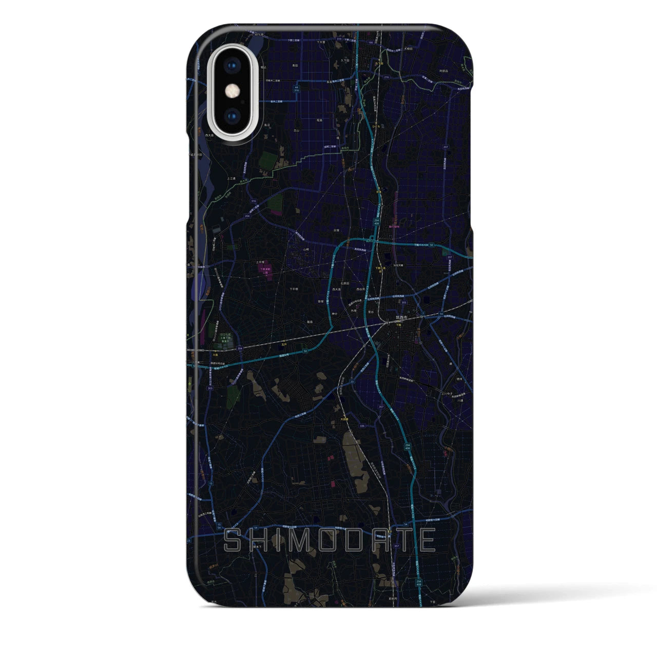 【下館(茨城県)】地図柄iPhoneケース(バックカバータイプ)