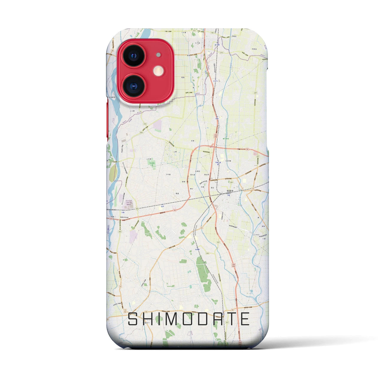 【下館(茨城県)】地図柄iPhoneケース(バックカバータイプ)