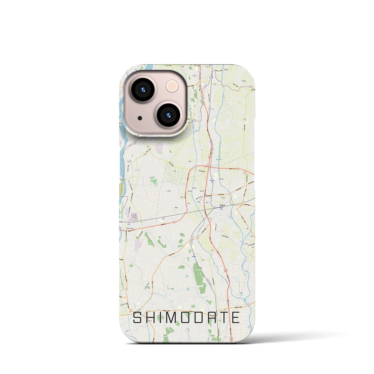 【下館(茨城県)】地図柄iPhoneケース(バックカバータイプ)