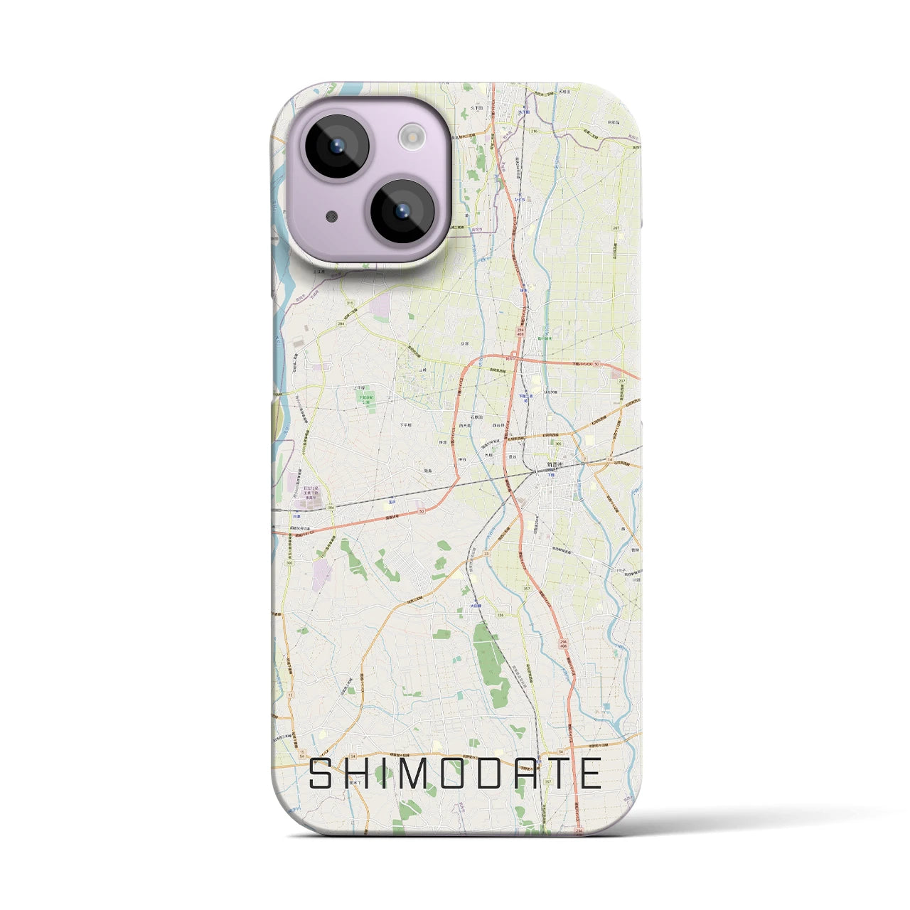 【下館(茨城県)】地図柄iPhoneケース(バックカバータイプ)