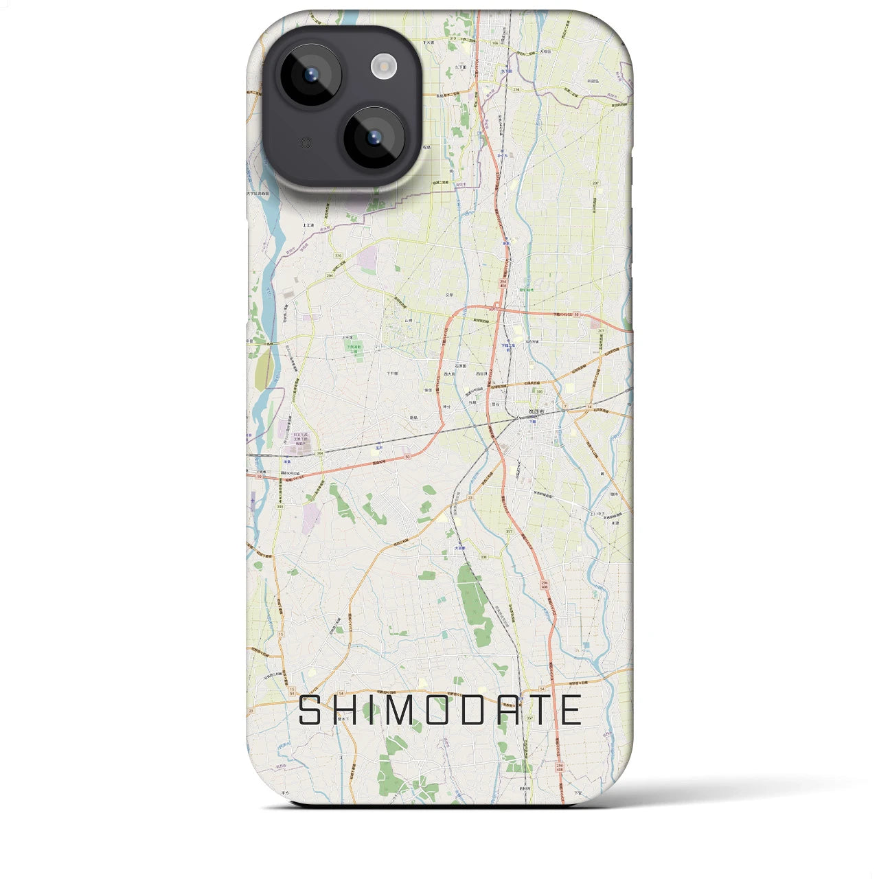 【下館(茨城県)】地図柄iPhoneケース(バックカバータイプ)