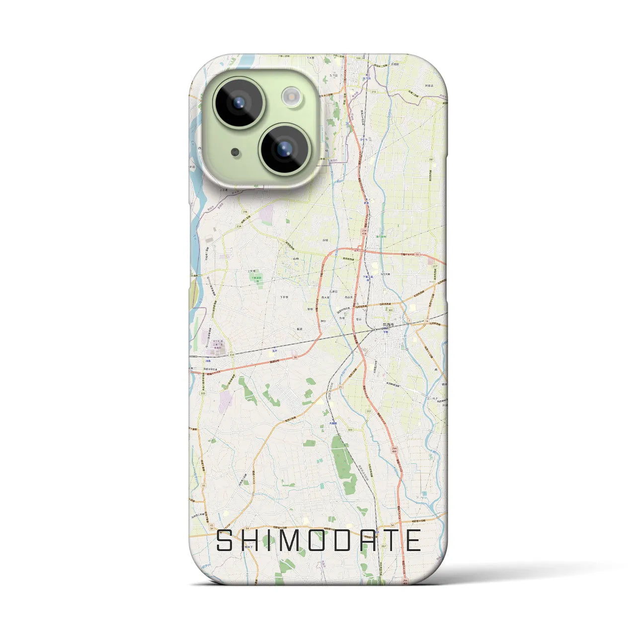 【下館(茨城県)】地図柄iPhoneケース(バックカバータイプ)