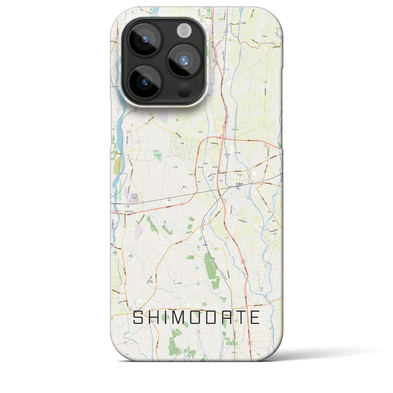 【下館(茨城県)】地図柄iPhoneケース(バックカバータイプ)