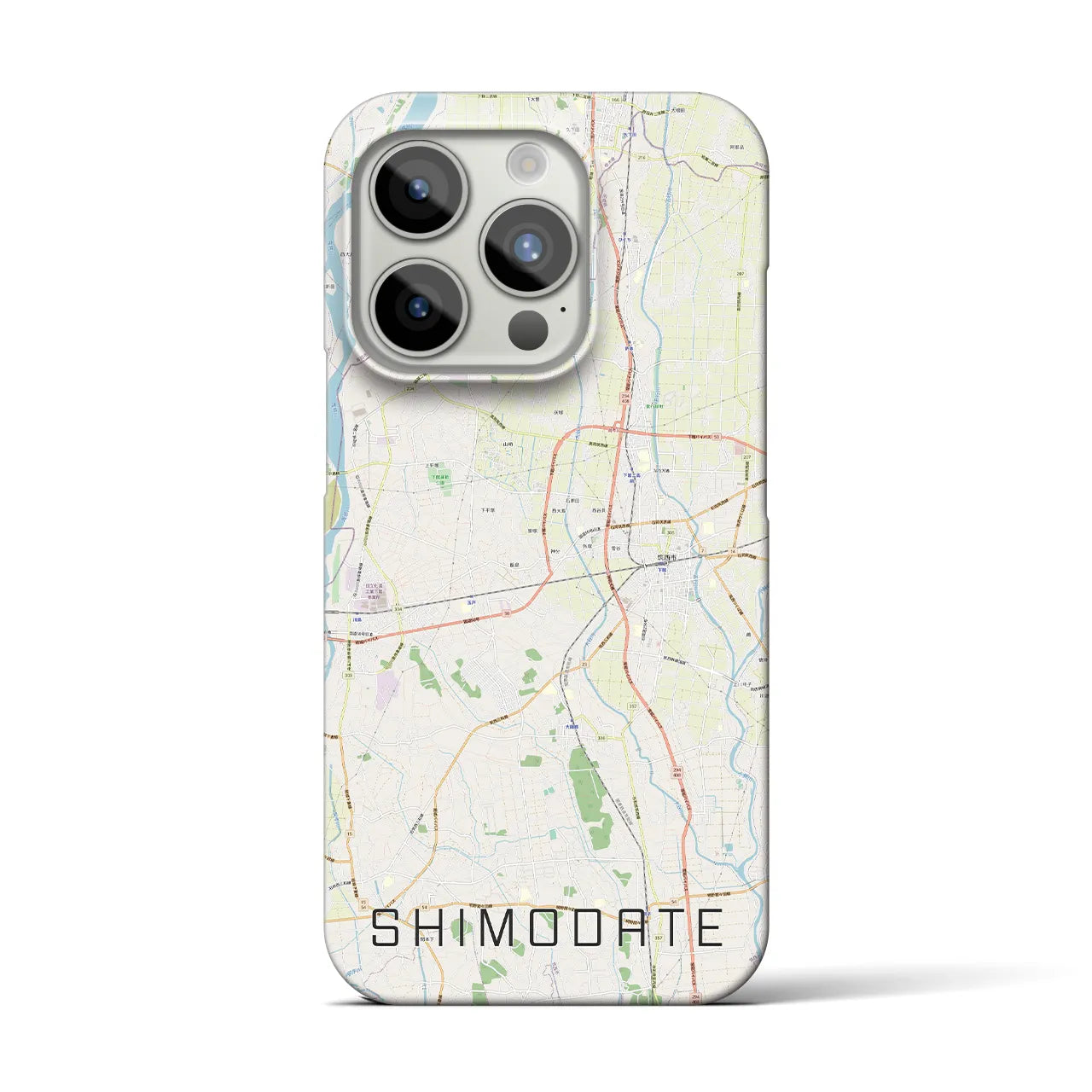 【下館(茨城県)】地図柄iPhoneケース(バックカバータイプ)
