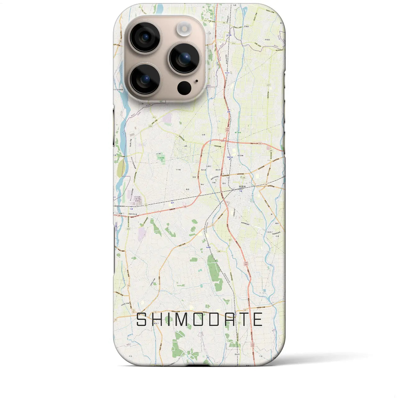 【下館(茨城県)】地図柄iPhoneケース(バックカバータイプ)