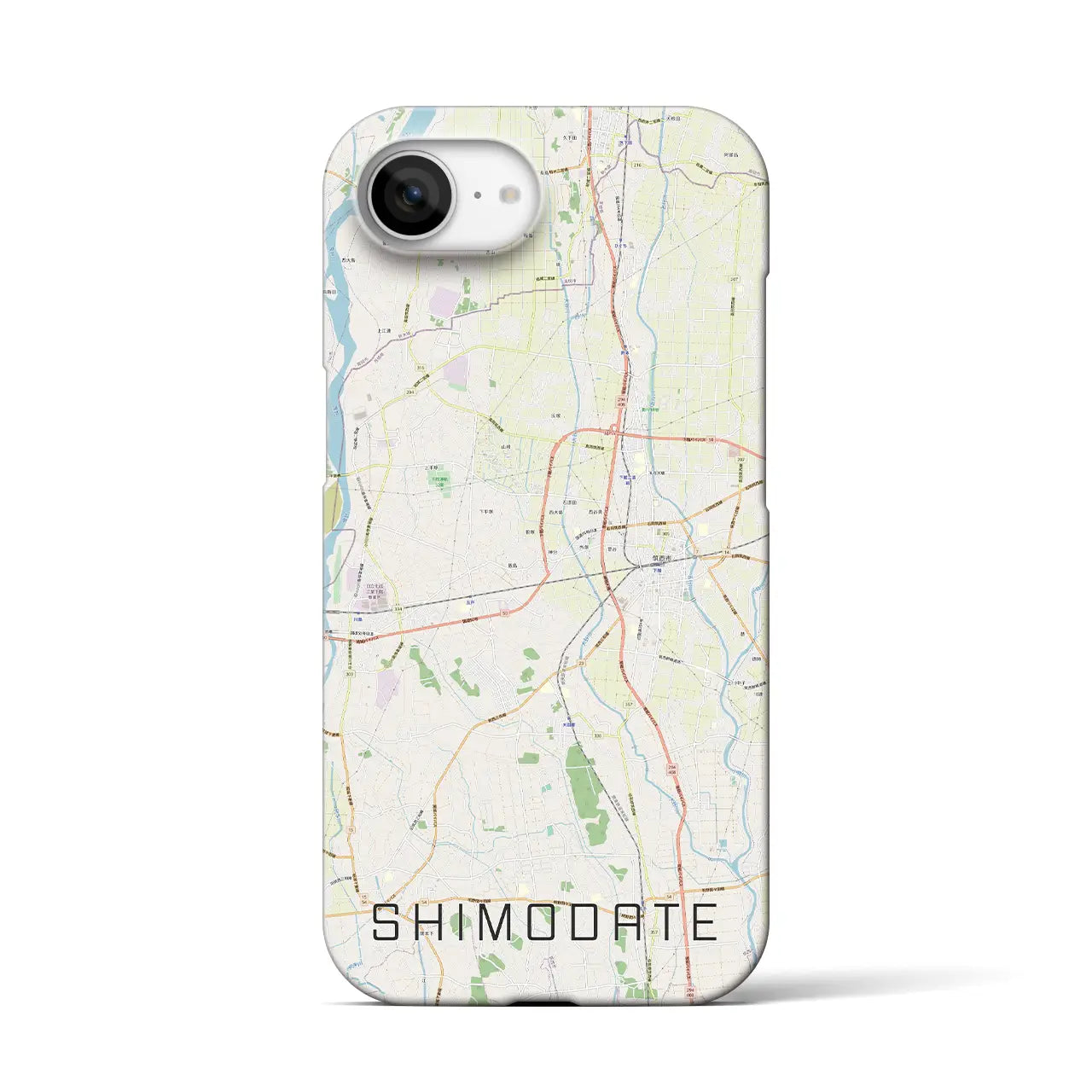 【下館(茨城県)】地図柄iPhoneケース(バックカバータイプ)