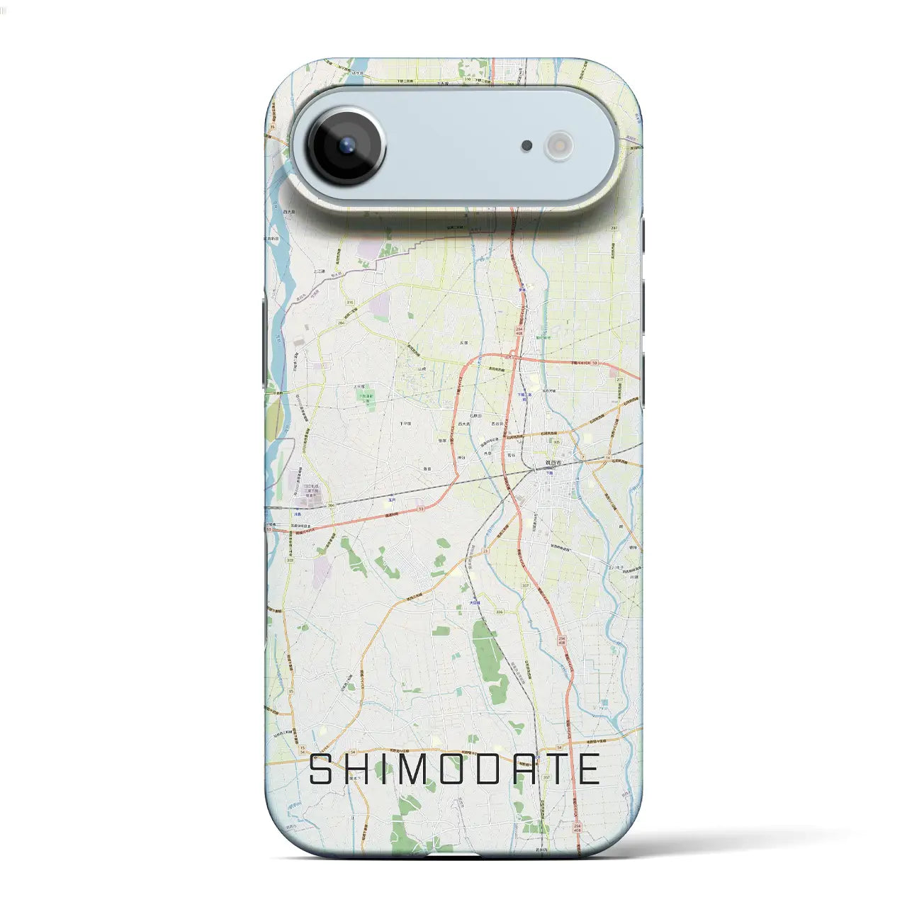 【下館(茨城県)】地図柄iPhoneケース(バックカバータイプ)ブラック・iPhone 17 Pro Max 用