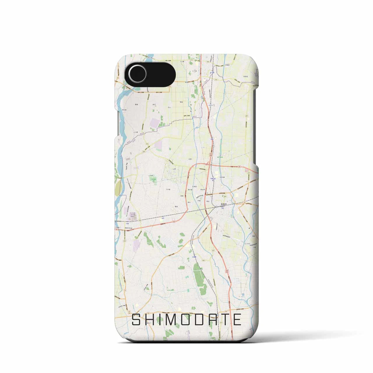 【下館(茨城県)】地図柄iPhoneケース(バックカバータイプ)