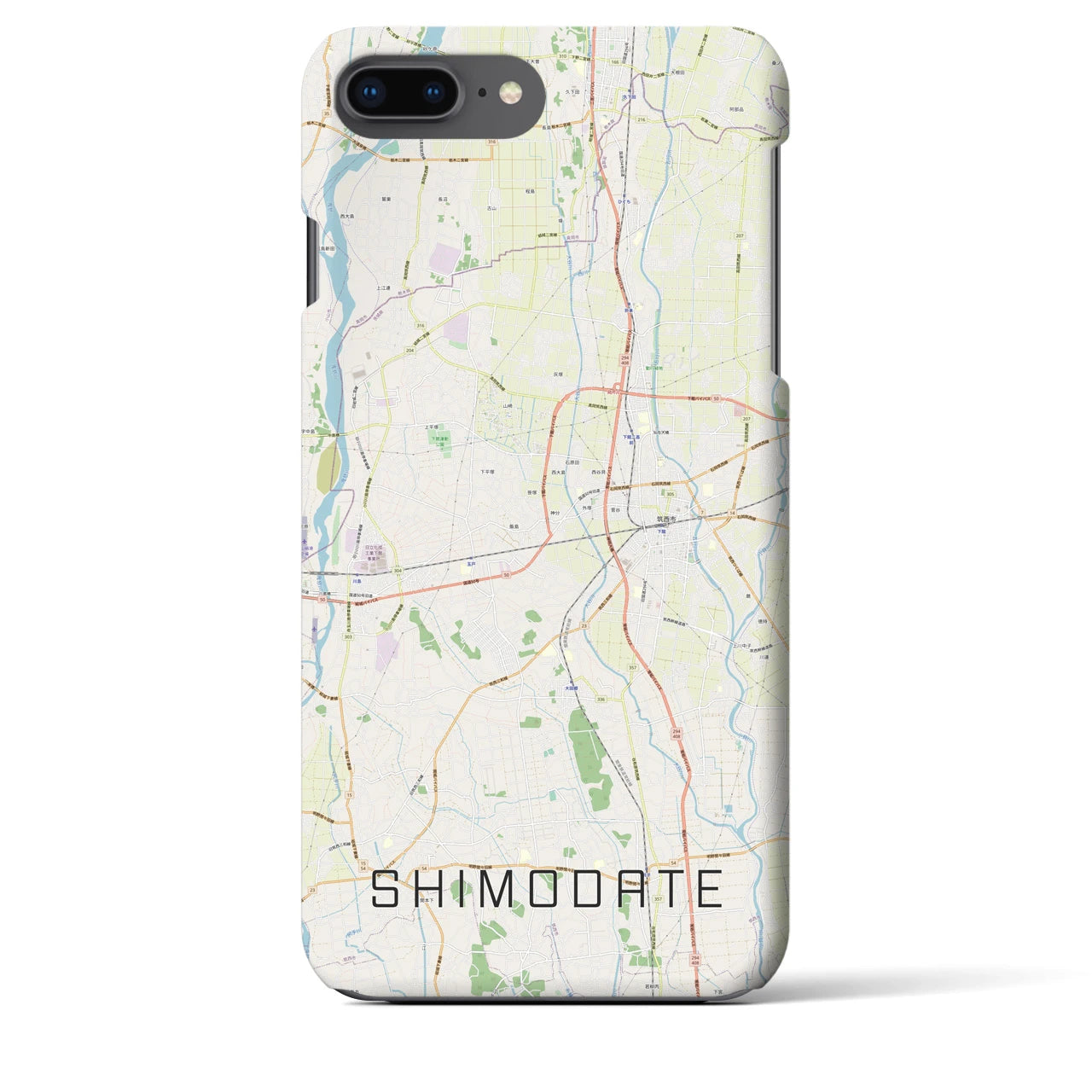 【下館(茨城県)】地図柄iPhoneケース(バックカバータイプ)