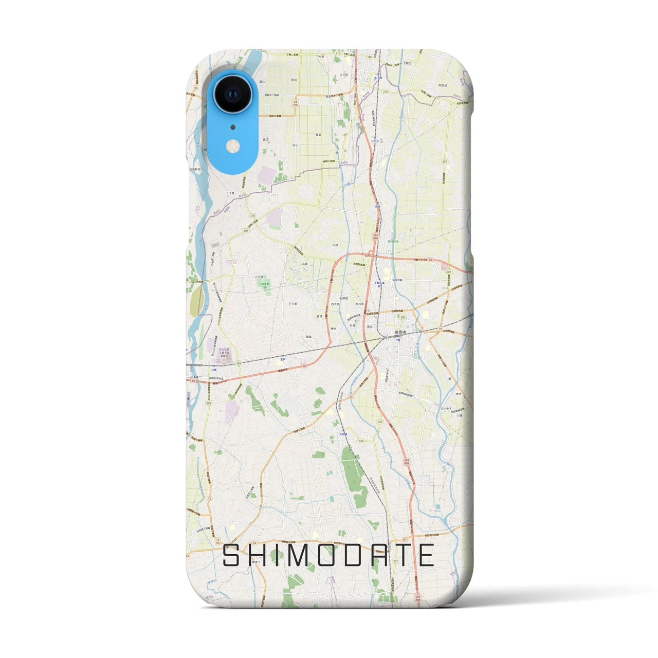 【下館(茨城県)】地図柄iPhoneケース(バックカバータイプ)
