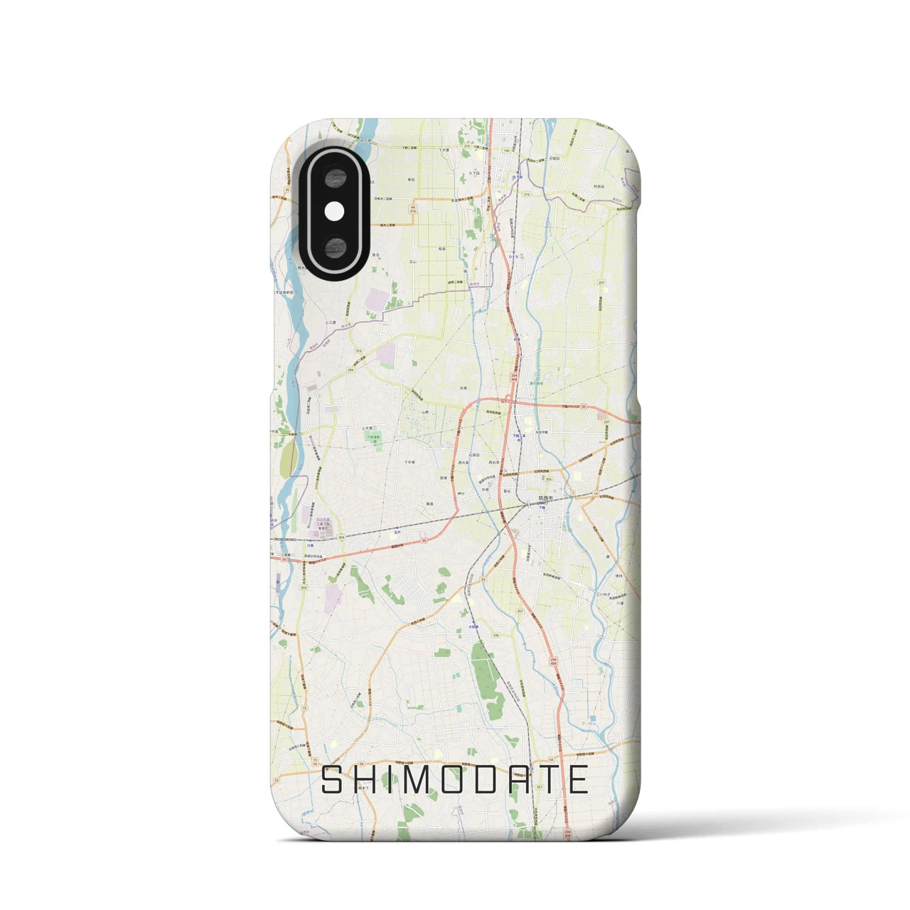 【下館(茨城県)】地図柄iPhoneケース(バックカバータイプ)