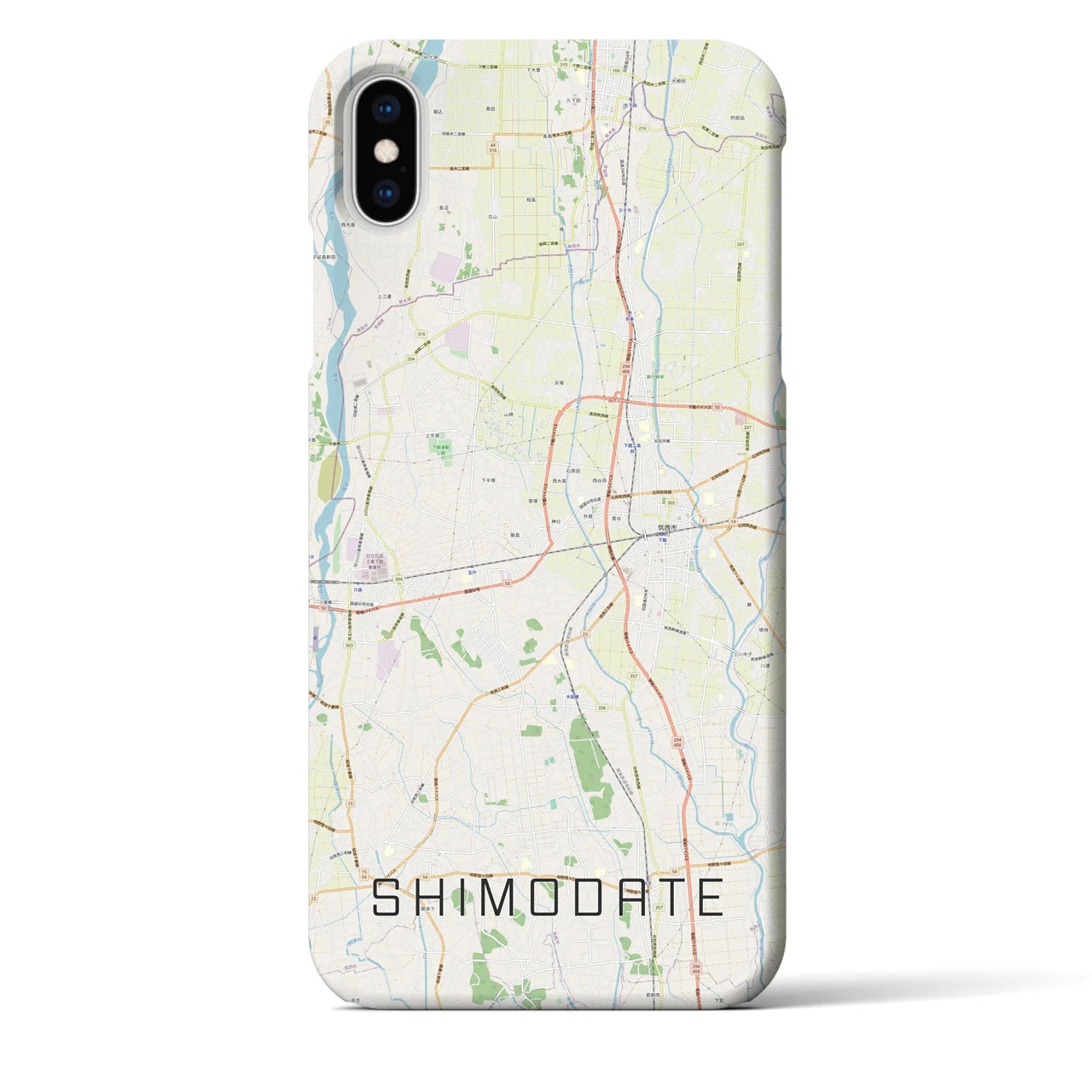 【下館(茨城県)】地図柄iPhoneケース(バックカバータイプ)