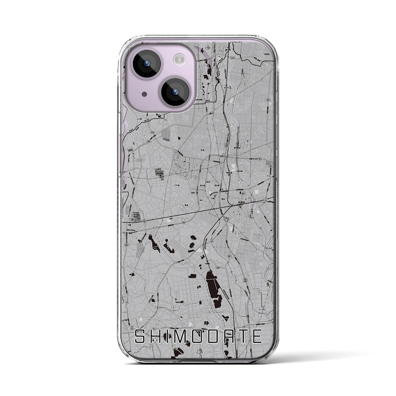 【下館(茨城県)】地図柄iPhoneケース(クリアタイプ)